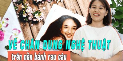 Vẽ chân dung nghệ thuật trên nền bánh rau câu - Anna Nguyễn 